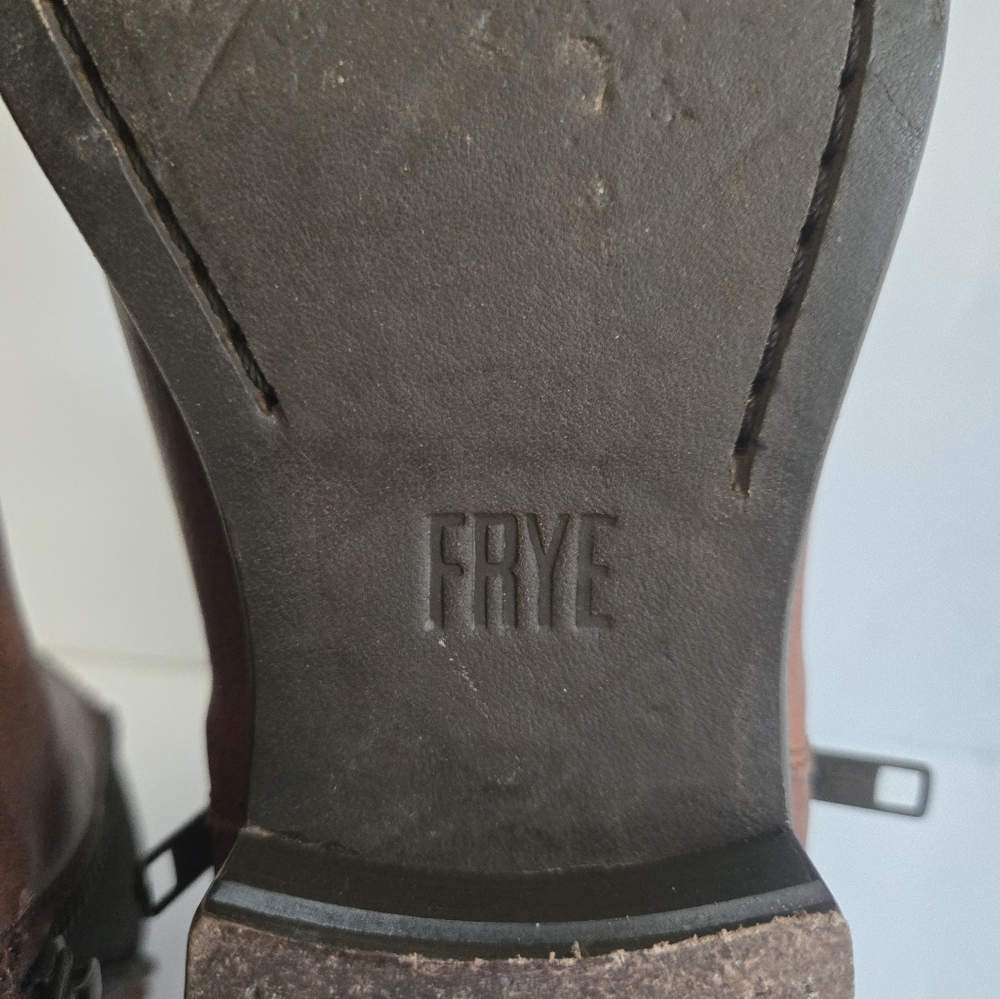 Frye Chelsea Leather Boots Camel Tan size 6 - Picture 7 of 13